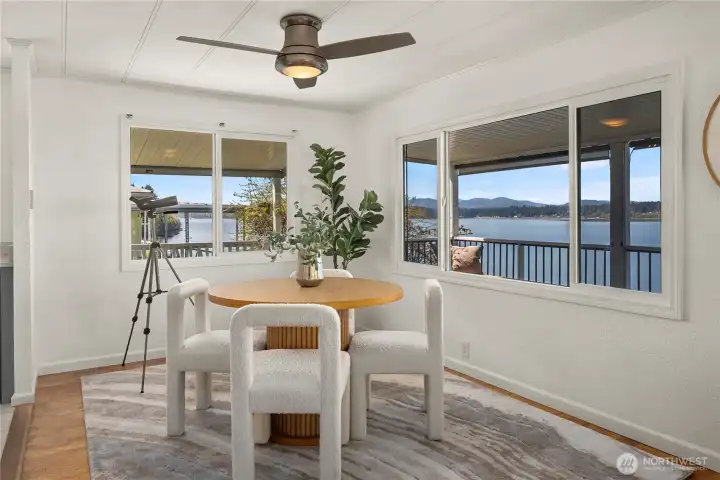 Dine with a view as stunning water vistas set the backdrop—perfect for slow mornings, sunset dinners, and everyday moments that feel like a getaway.