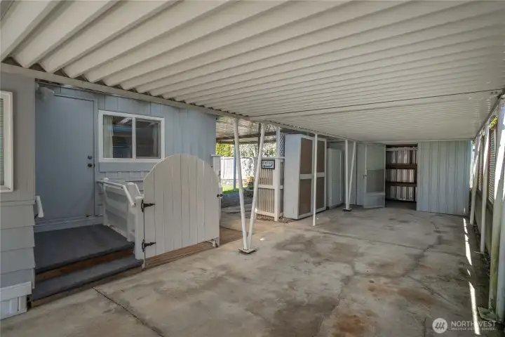 3-car covered carport with separate entry to the primary suite provides added privacy and flexible access.