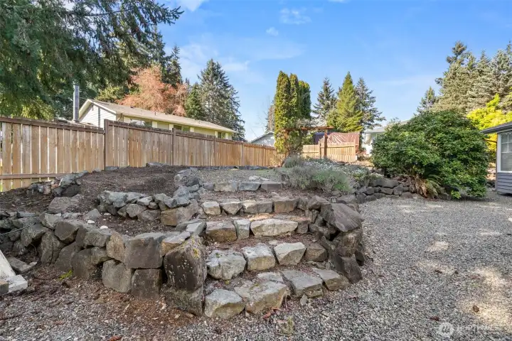 Upper area of your yard with natural stone steps