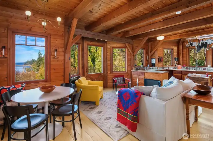 Intimate eating nook is magical.