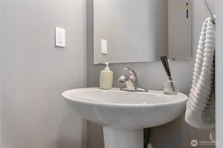 Lower floor guest powder room