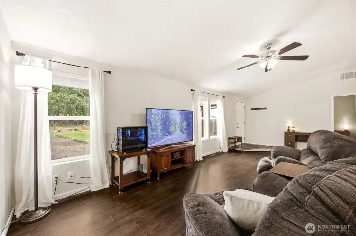 Living room -- entry has porcelain tile flooring. Living room -- entry has porcelain tile flooring.