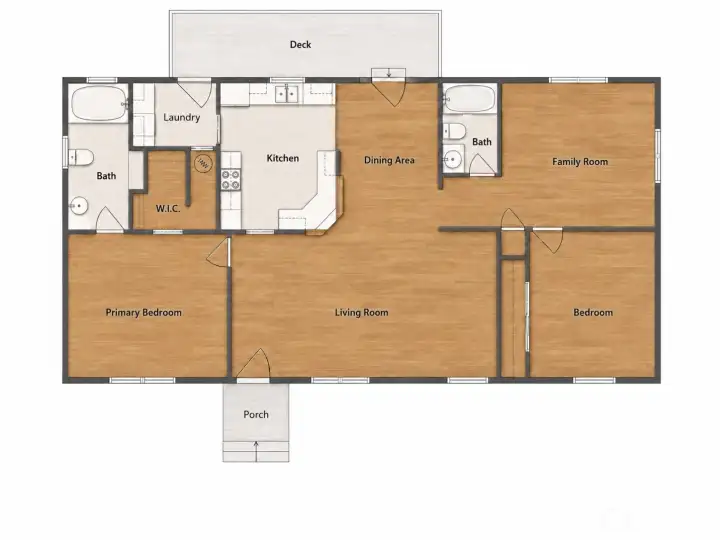 Floorplan -- also shows laminate and tile foor configuration. Floorplan -- also shows laminate and tile foor configuration.