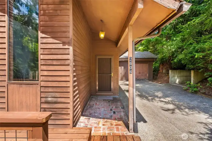 Brick entry is very charming and adds to the character o the home.