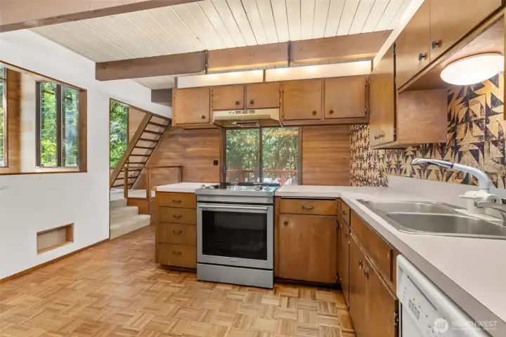 Kitchen is nice and open to the living room.