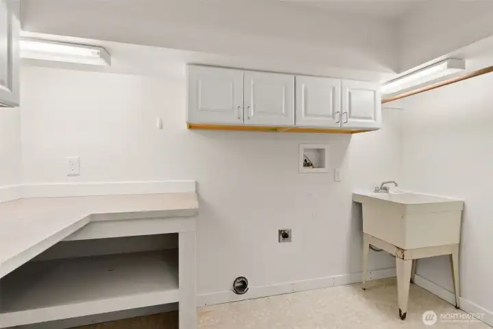 Laundry area on lower level