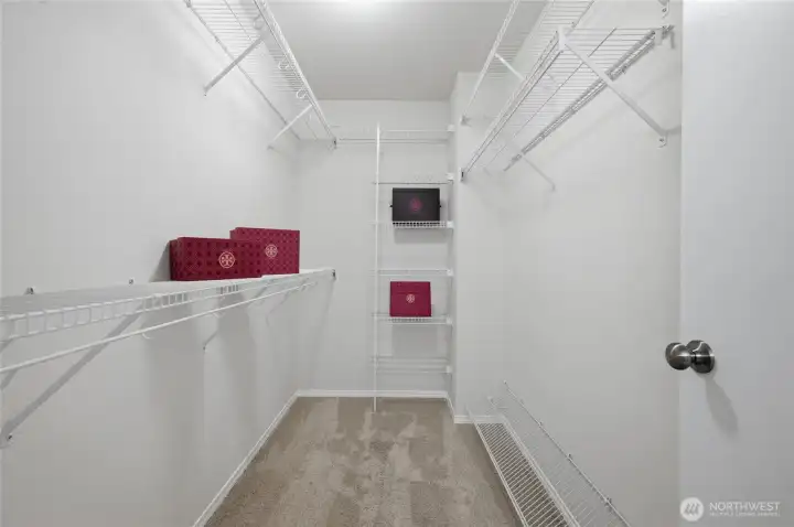A spacious walk-in closet you'll truly appreciate.