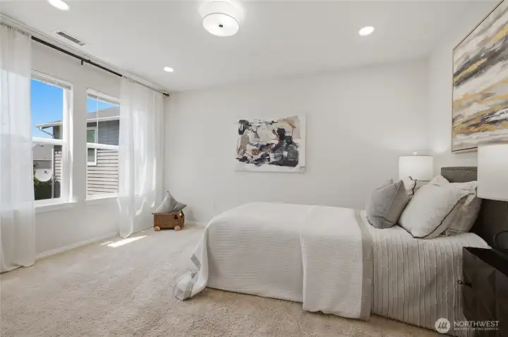Every bedroom feels bright and inviting.