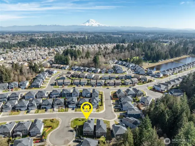Mt. Rainer in the distance - This large corner lot, adjacent to a quiet cul-de-sac, on a secondary street off the main thoroughfare.