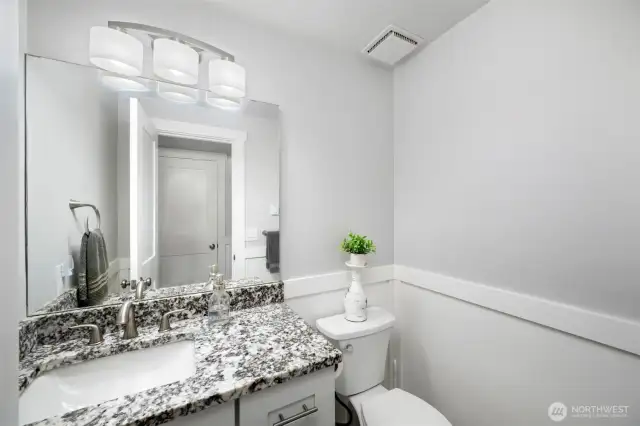 Lower level powder room