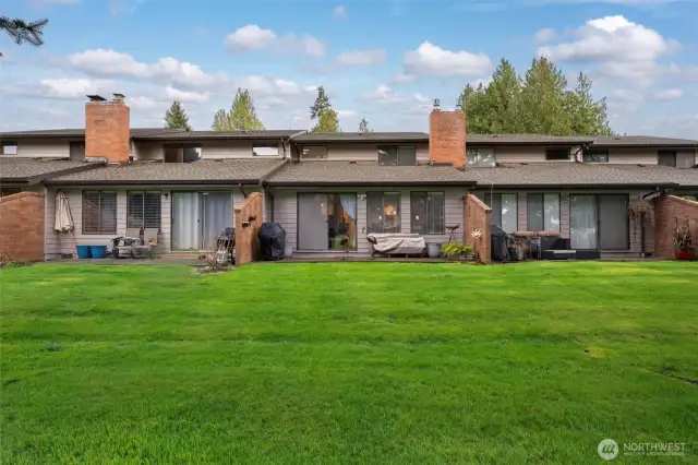 View of private back patio from the golf course