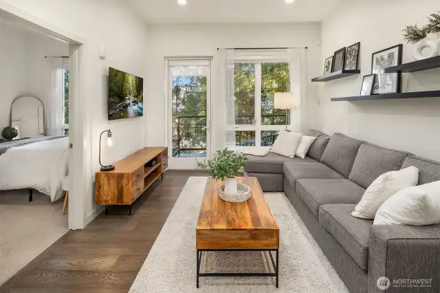 Spacious Living Room with Large windows