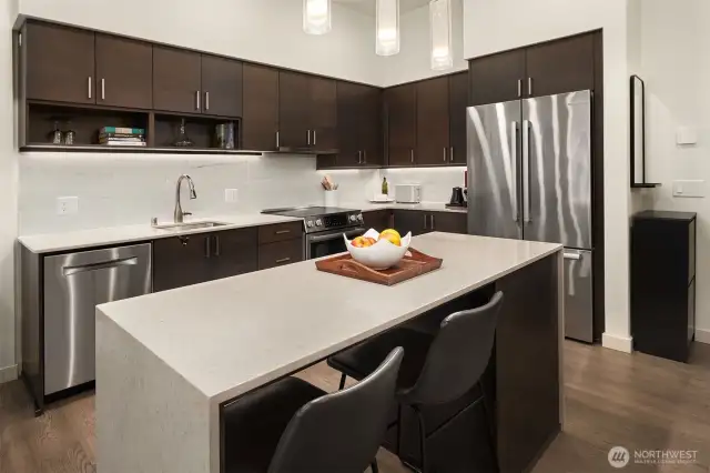 Modern Clean Look with Beautiful Quarts Countertop