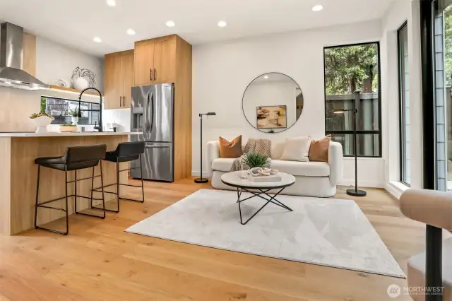 High Ceilings, Wide Plank Flooring