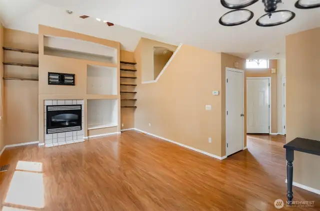 Soaking ceilings and loads of interesting details throughout.  Open living, dining and kitchen areas.