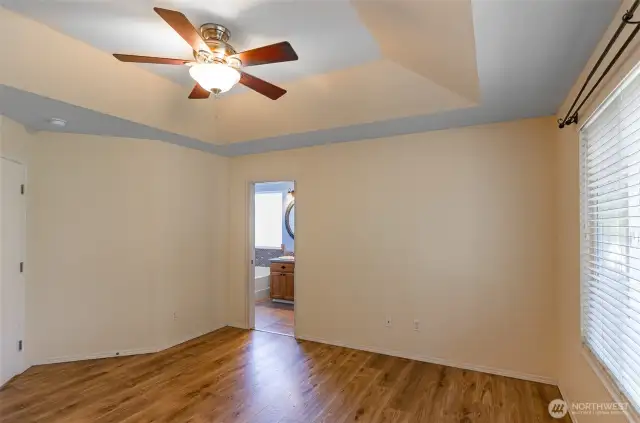 Notice the beautiful tray ceiling detail.