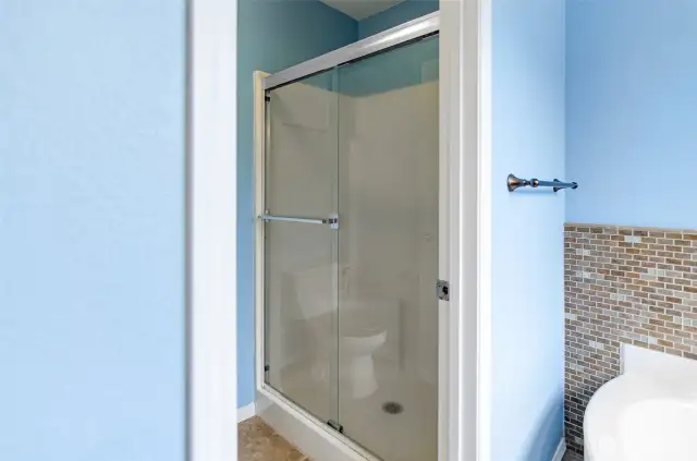 Separate shower in Primary one bath.