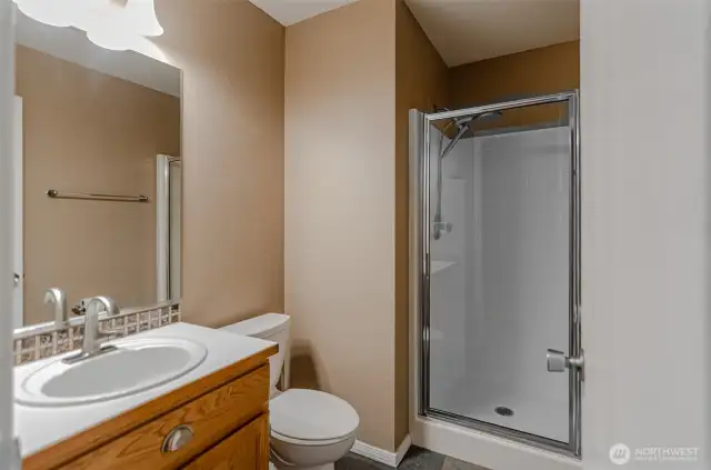 Main floor bath with walk-in shower.