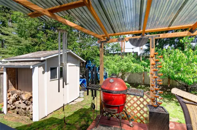 View of the shed from the deck.