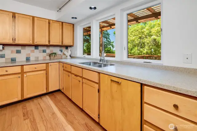 Look out to the Sound from the kitchen windows