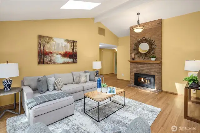 Gas fireplace in this room, for a quick cozy evening.