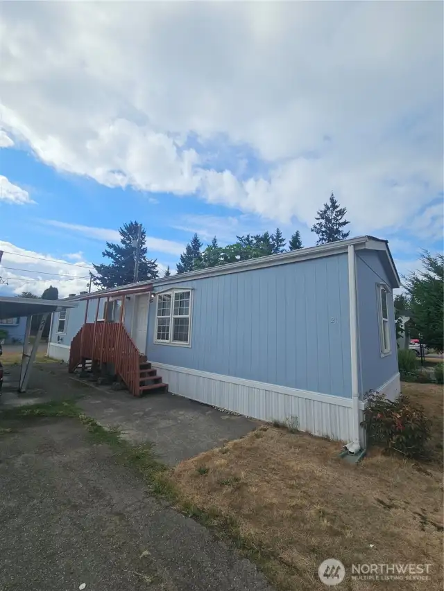 Front view with porch