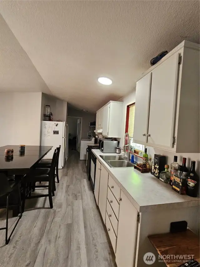 Kitchen with many of cabinets