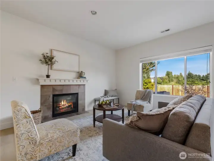 Cozy up around the gas fireplace for drinks and great conversation!