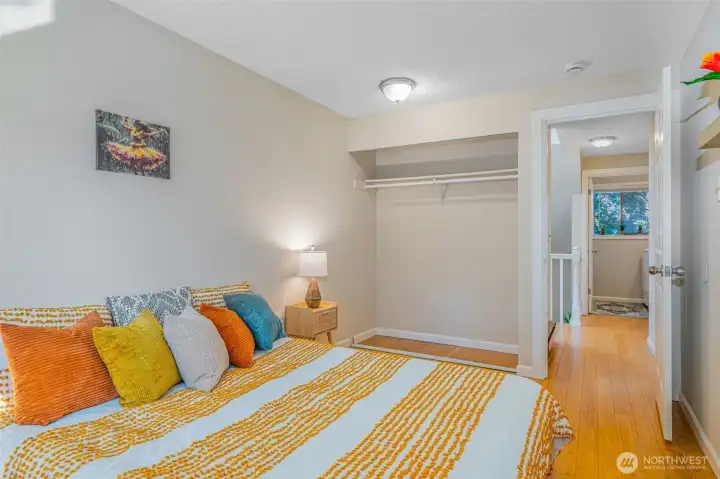 Great closet space with tons of room.