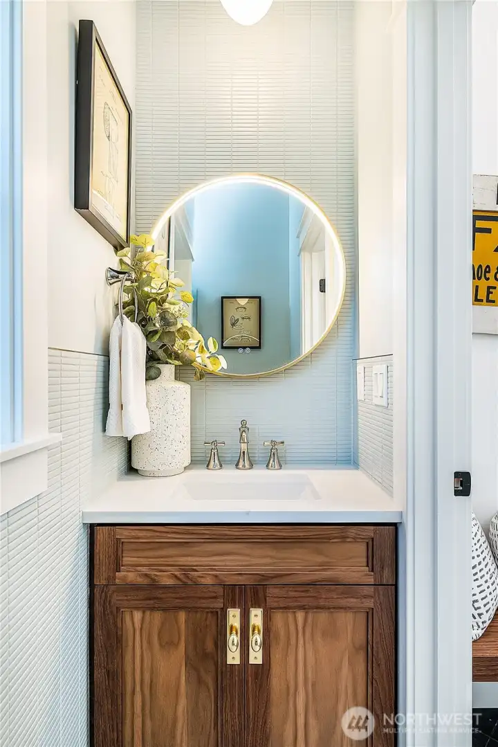 Powder room on main.