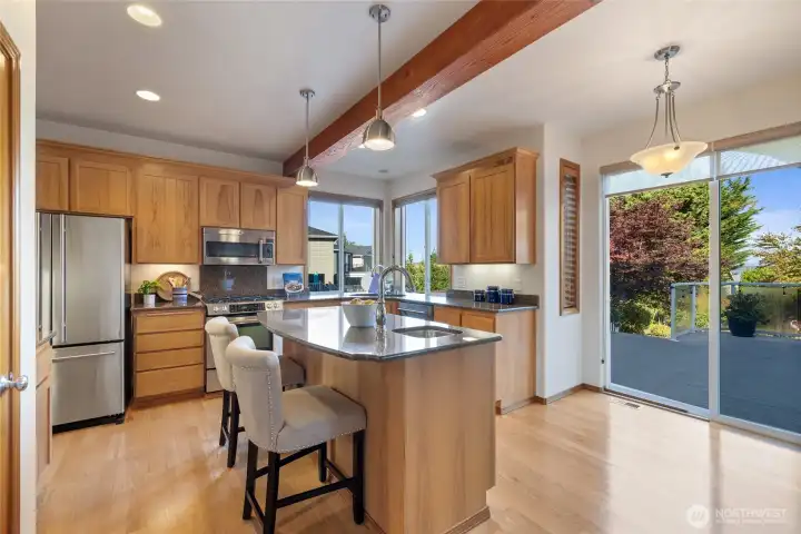 Nice sized deck off the kitchen