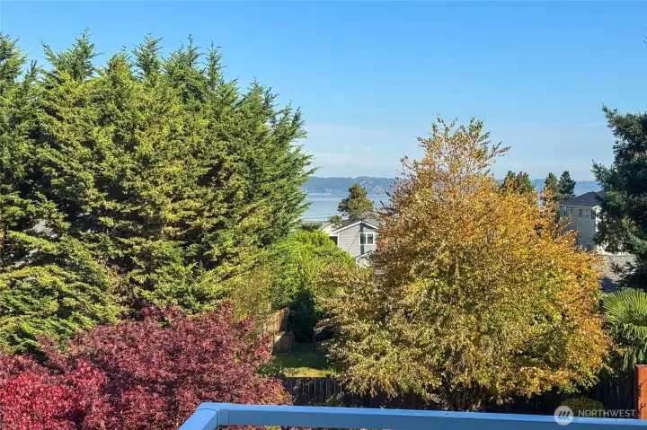 Enjoy your morning coffee looking at the sound on your private primary deck