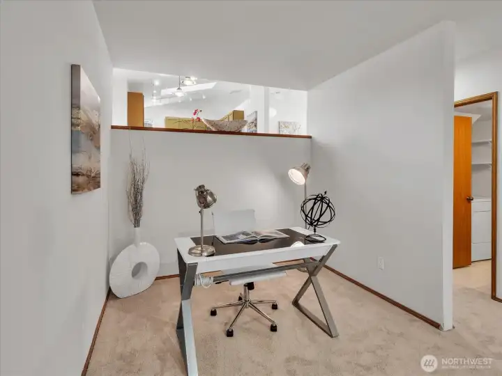 Office area with new carpet