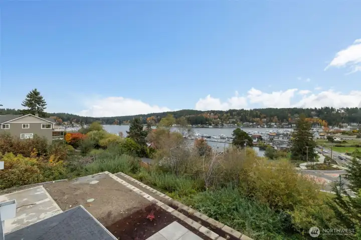 Foundation.  Looking out to bay.