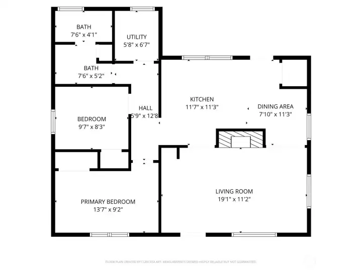 Floor plans with the dimensions of each room.
