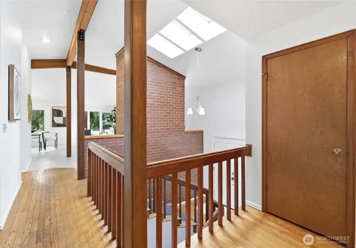 Skylights above the entryway bring in natural light.