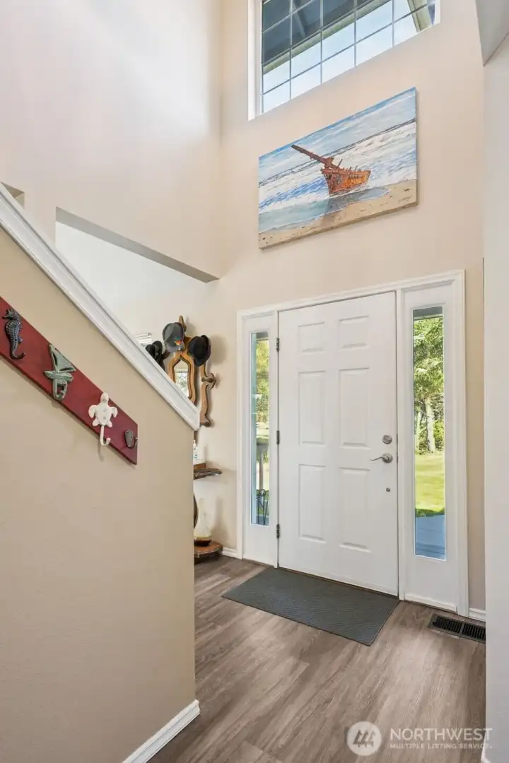 Lots of natural light in the foyer