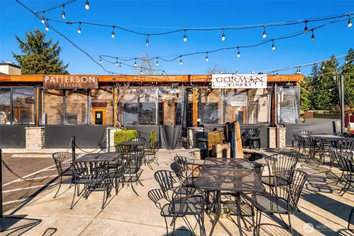 Relax outdoors with friends under the lights at nearby tasting rooms like Patterson Cellars and Gorman Winery.