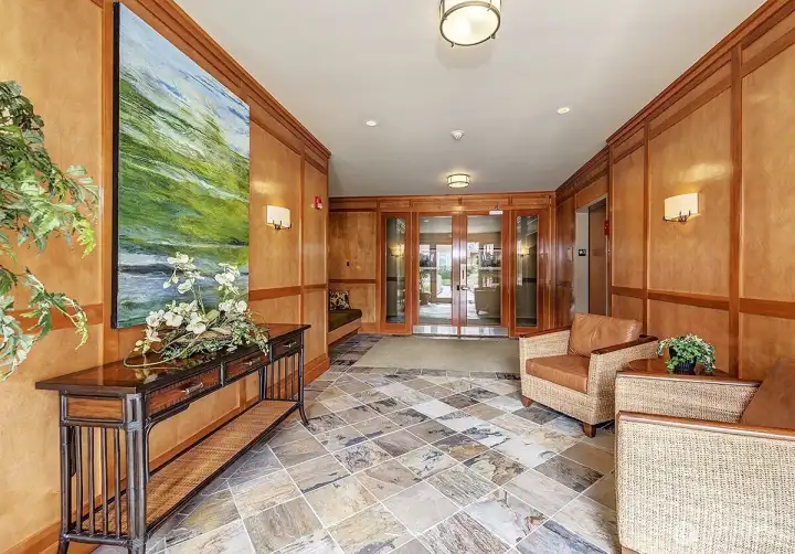 Elegant lobby greats you and your guests on arrival.