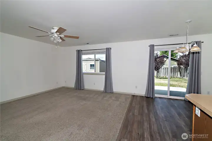Exceptional natural light  fills the comfortable living space.