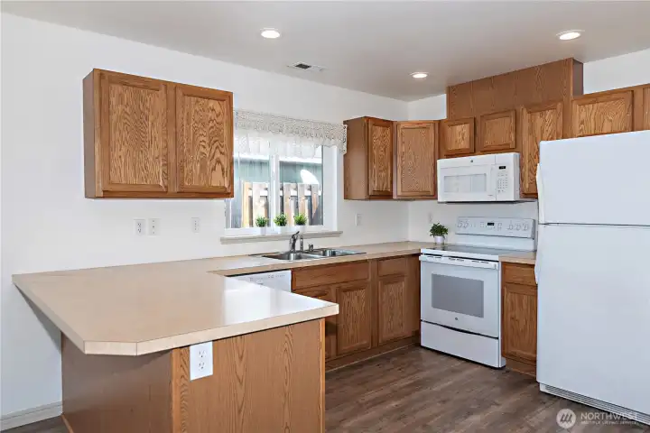 Ample counter space makes meal prep a breeze.