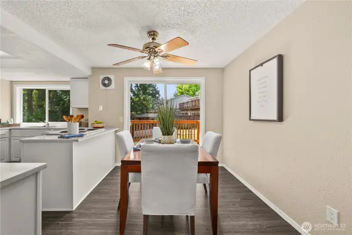 Updated kitchen and dining area