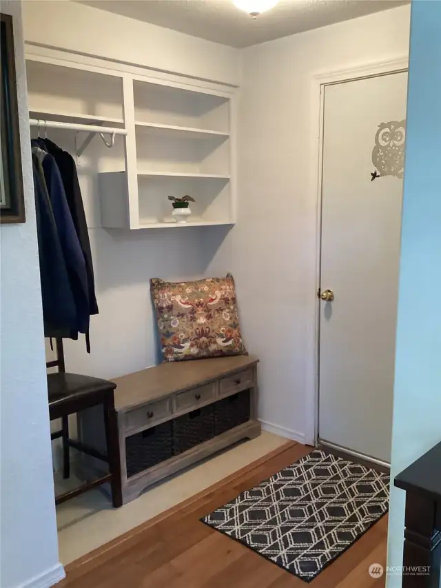 Mud room off garage