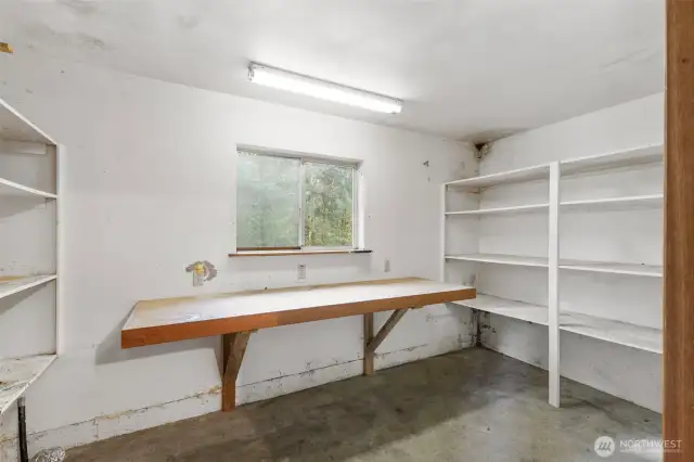 Garage storage or workspace