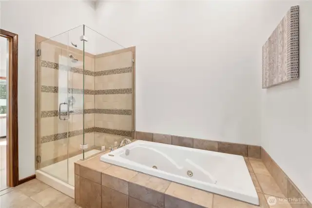 Modern Touches with Soaker Tub and Shower