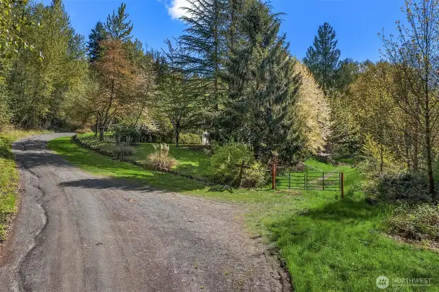 Private road entry shared with only one other property.