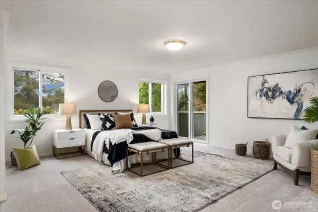 Expansive primary with private deck