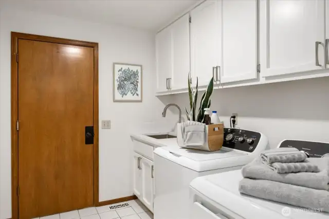 Large laundry/mudroom off garage.