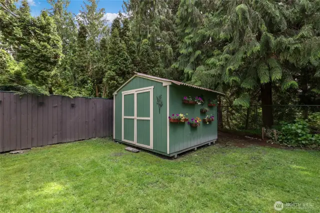 Backyard Shed – Garden shed with flower boxes, perfect for tools, hobbies, and plant lovers