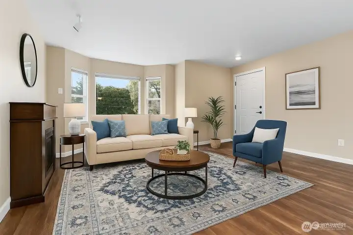 Virtually staged living room